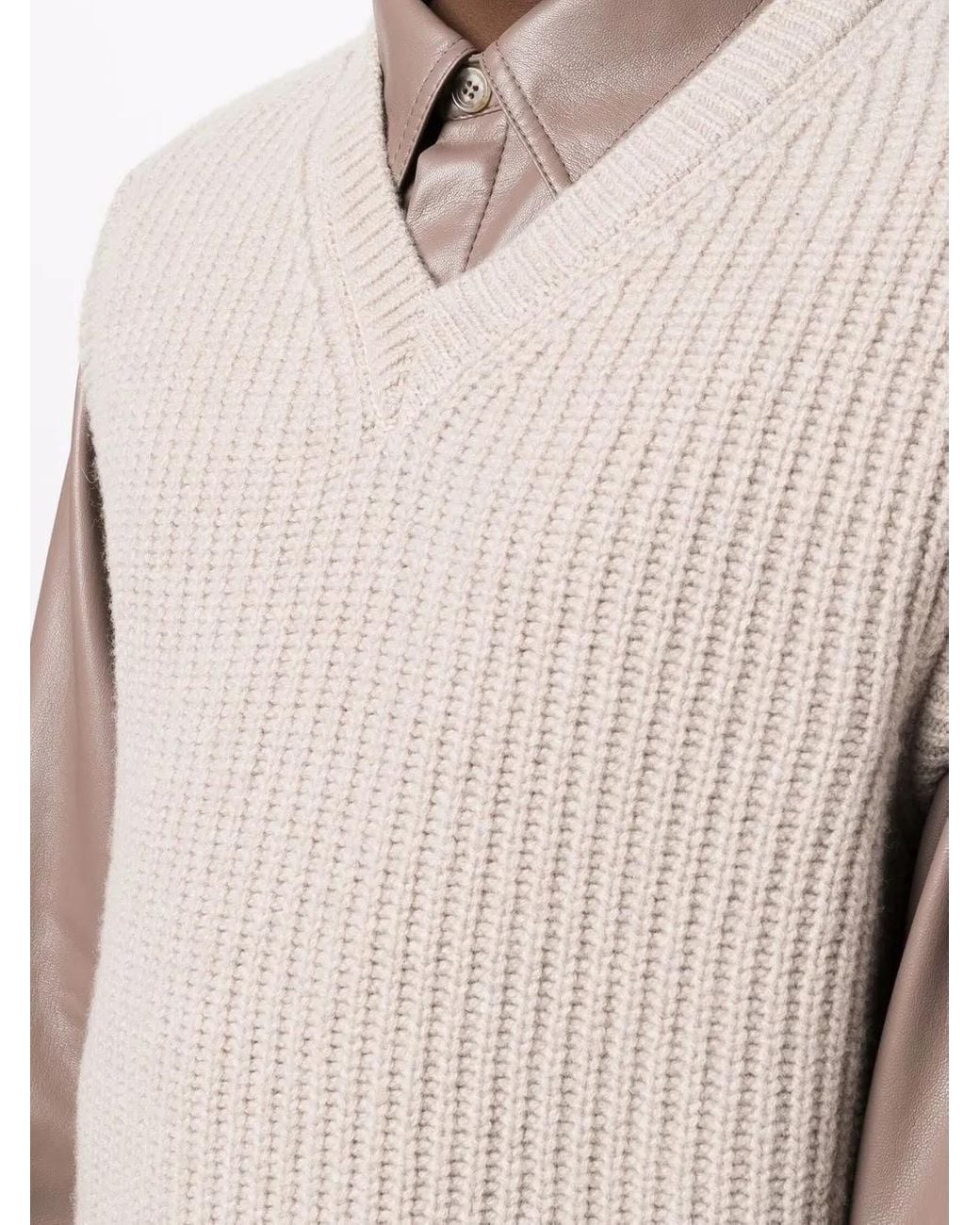 Nanushka Natural V-Neck Sweater Vest for men