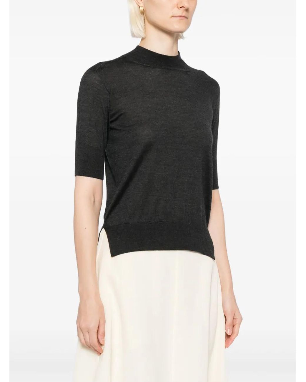 Jil Sander Black Crew-Neck Top
