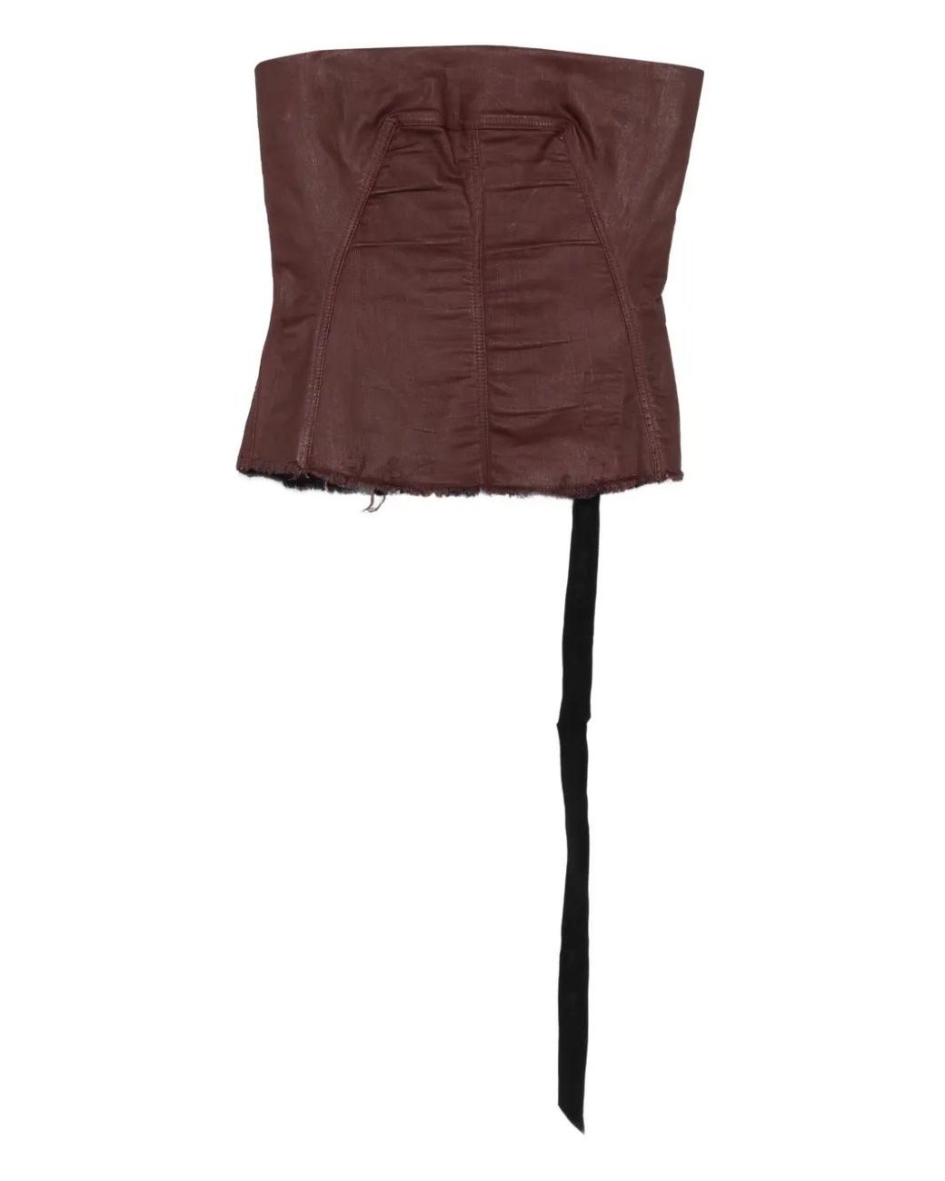 Rick Owens Purple Stretch Denim Bustier Top