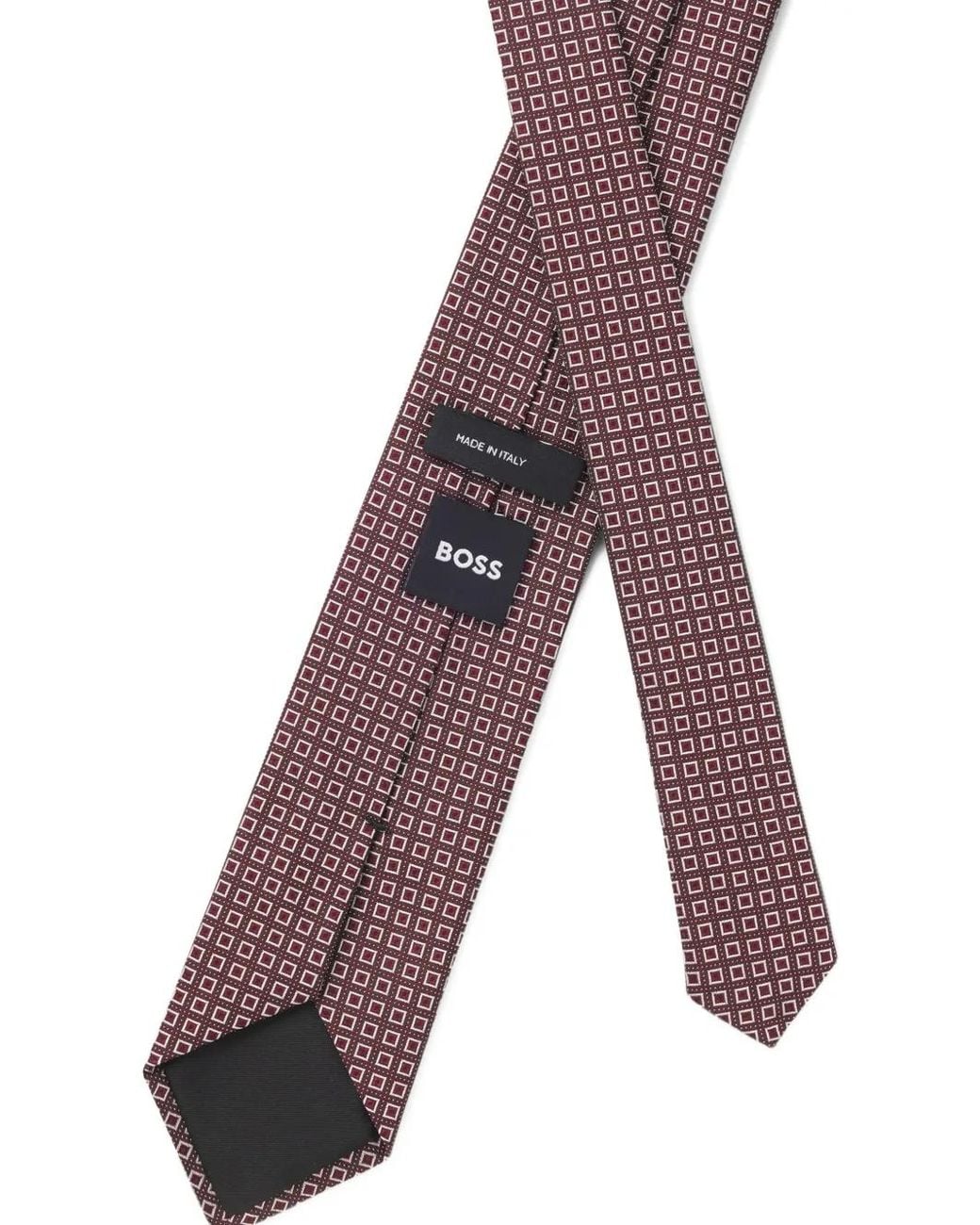Boss Purple Silk-Blend Tie With Micro-Pattern Jacquard for men