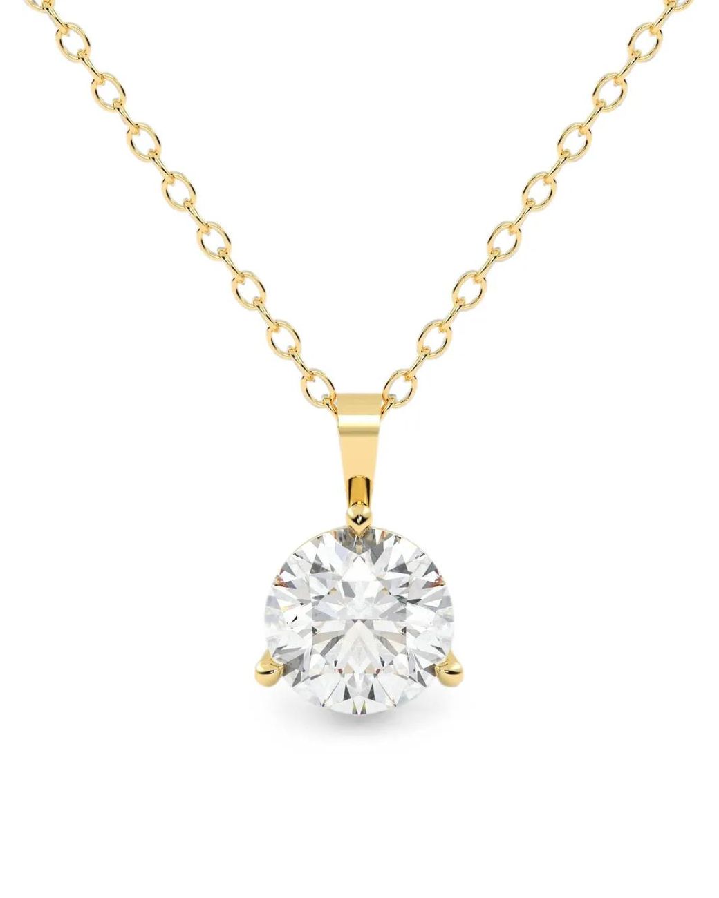 Diamond Essentials Metallic Lab-Grown Diamond Pendant Necklace