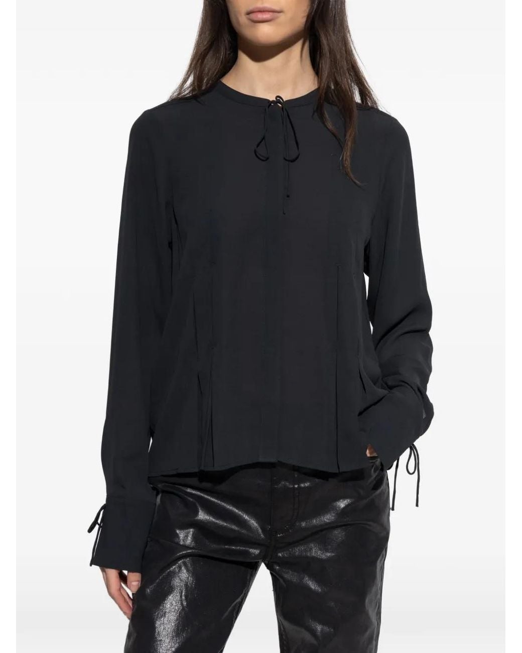 Rag & Bone Blue Arden Pleated Blouse