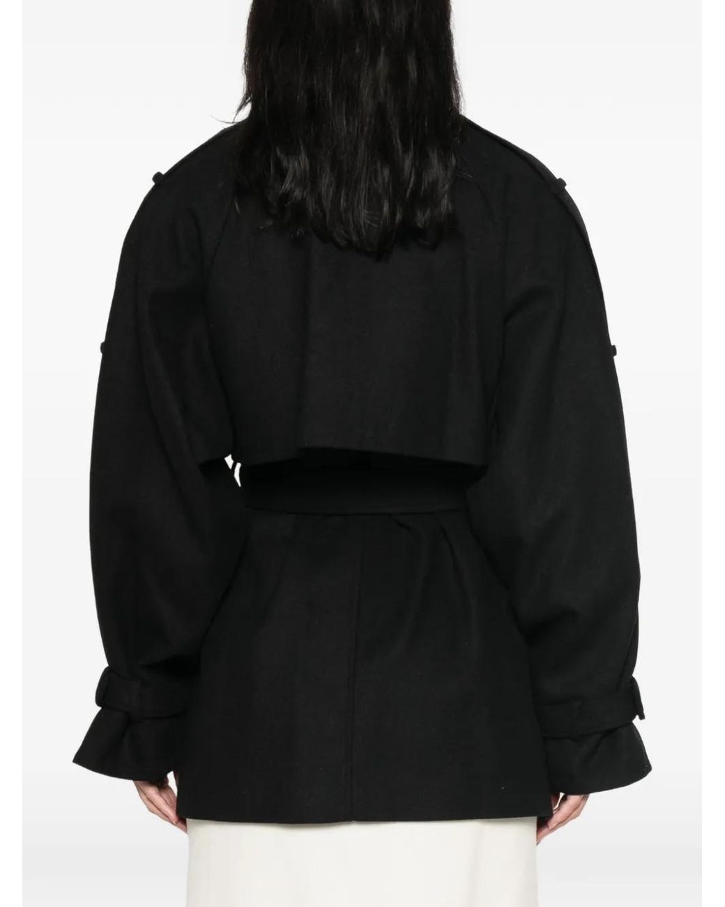 Gestuz Black Gzavic Double-Breasted Belted Coat