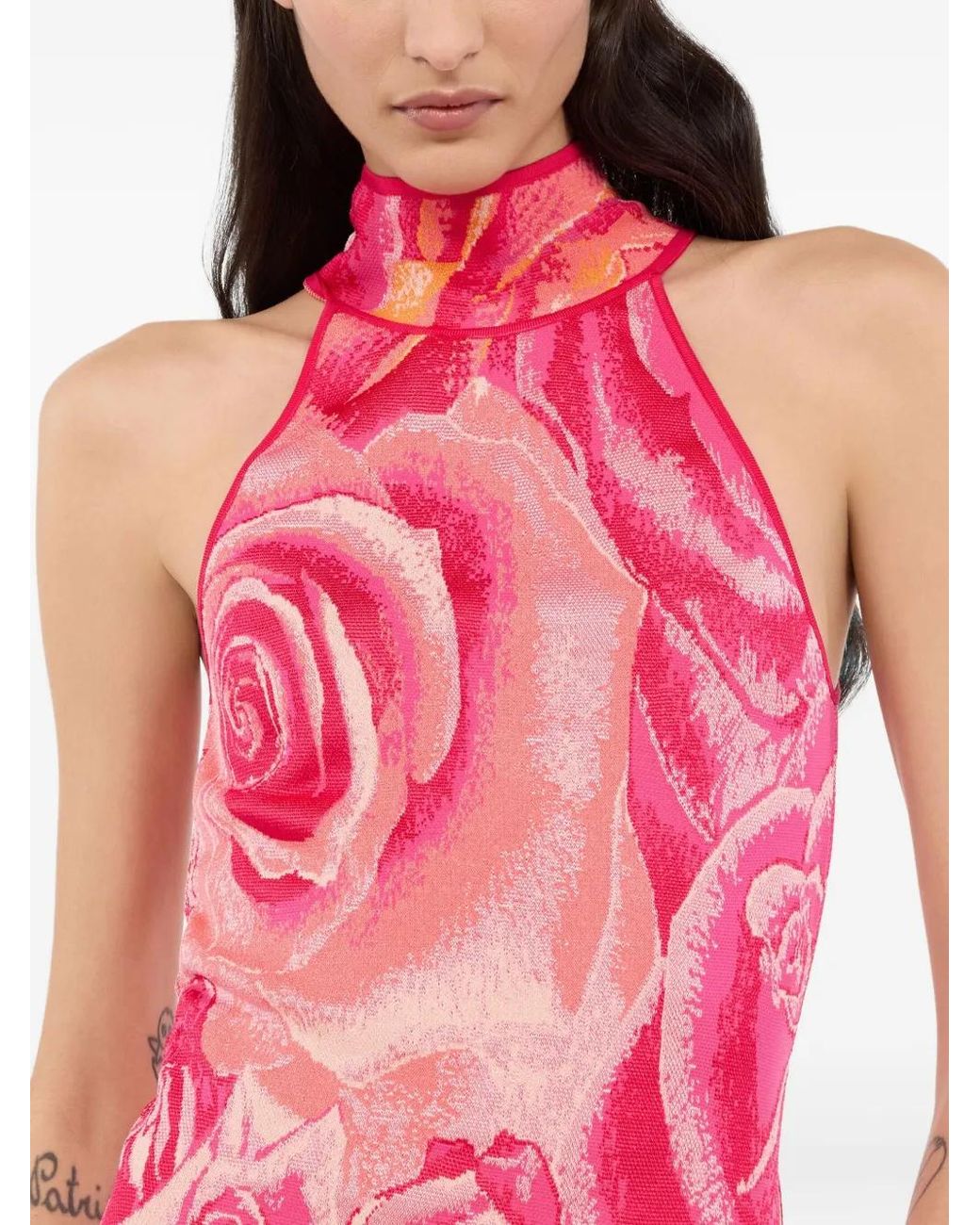 Roberto Cavalli Pink Floral-Print Top
