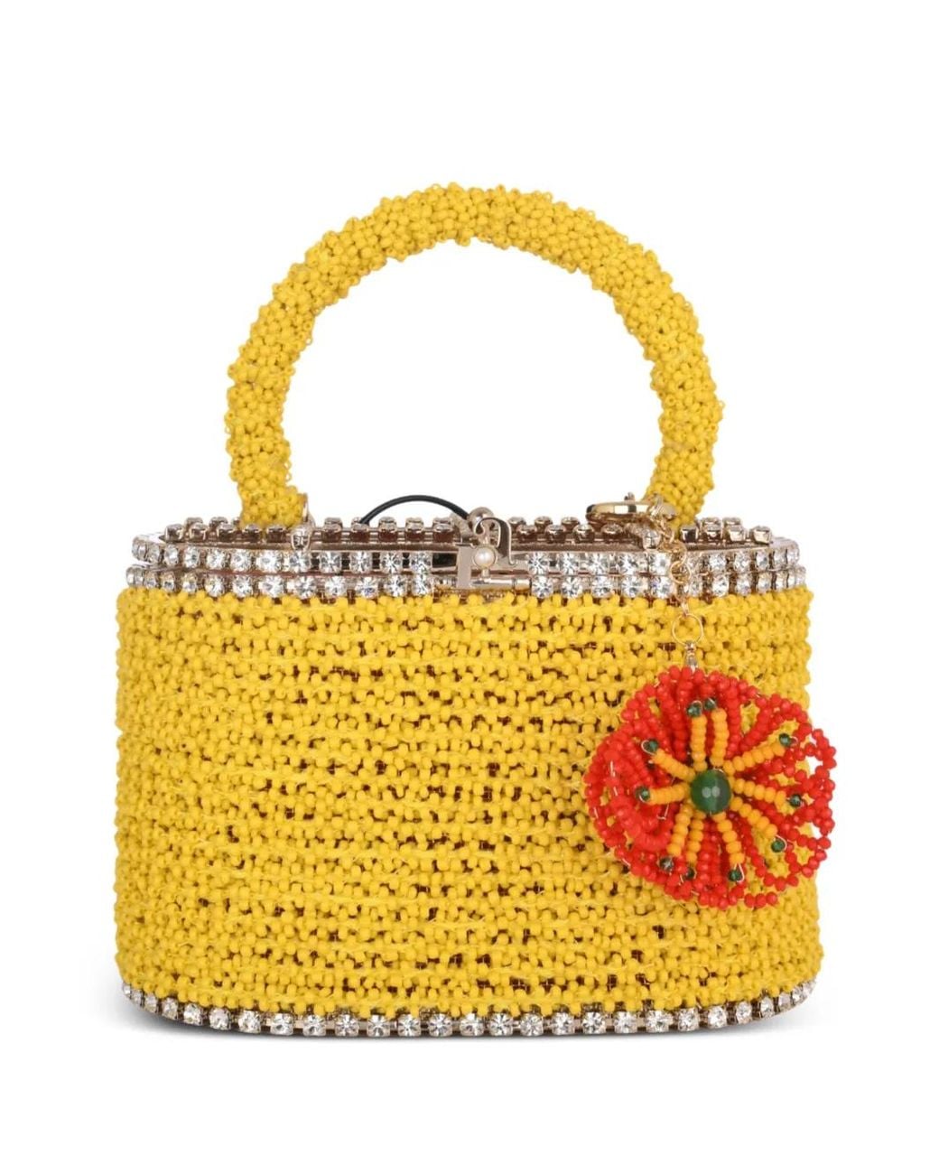 Mini Sac Holli À Breloque Fleur Rosantica en coloris Yellow