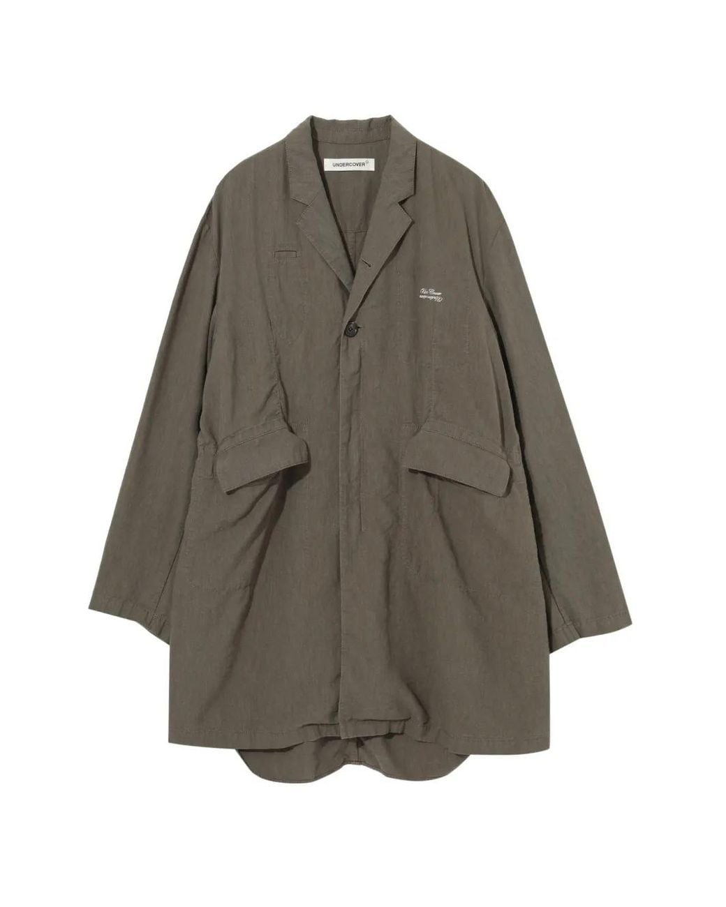 Undercover Gray Logo-Print Notched-Lapel Jacket for men