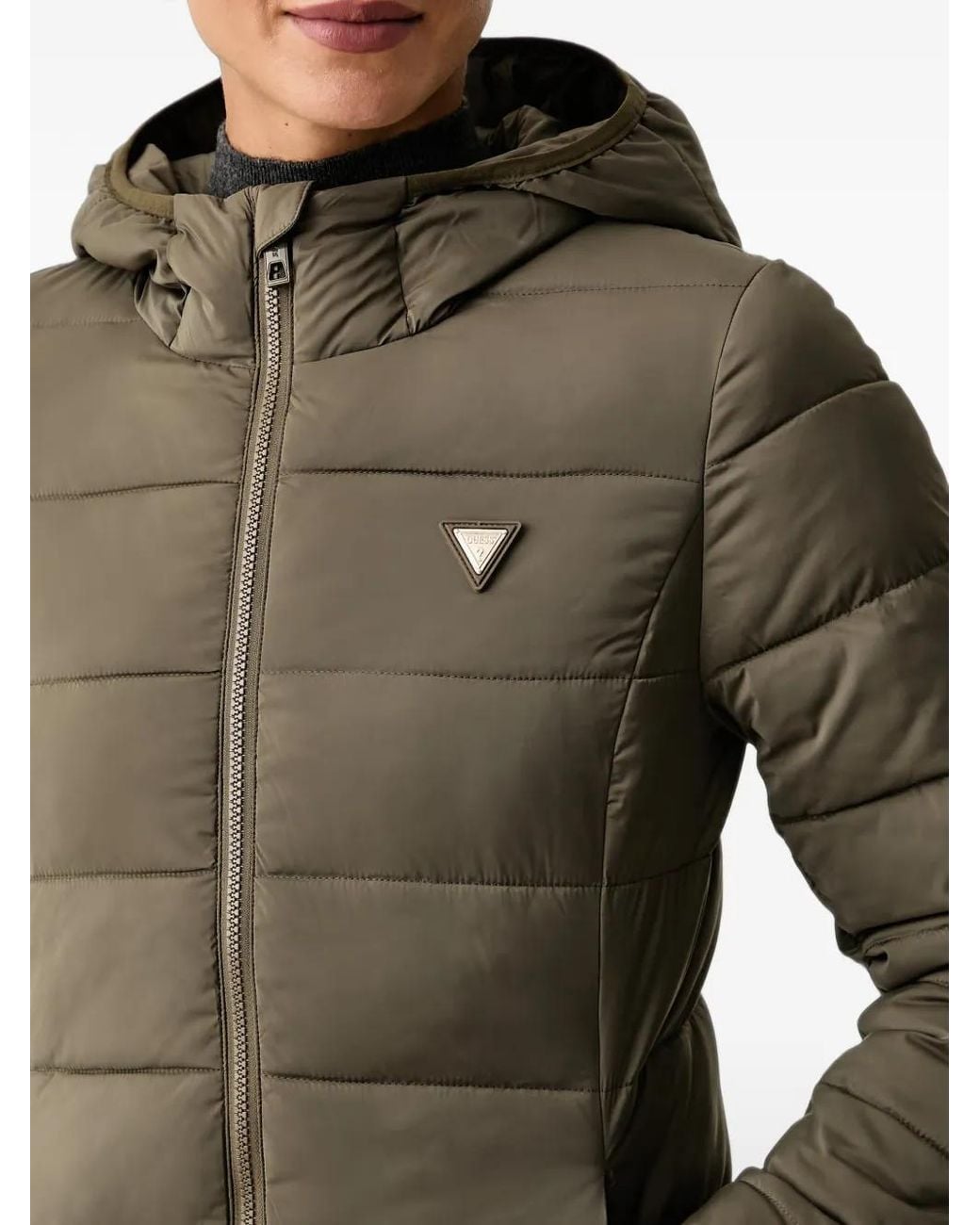 Guess Green Hooded Padded Coat