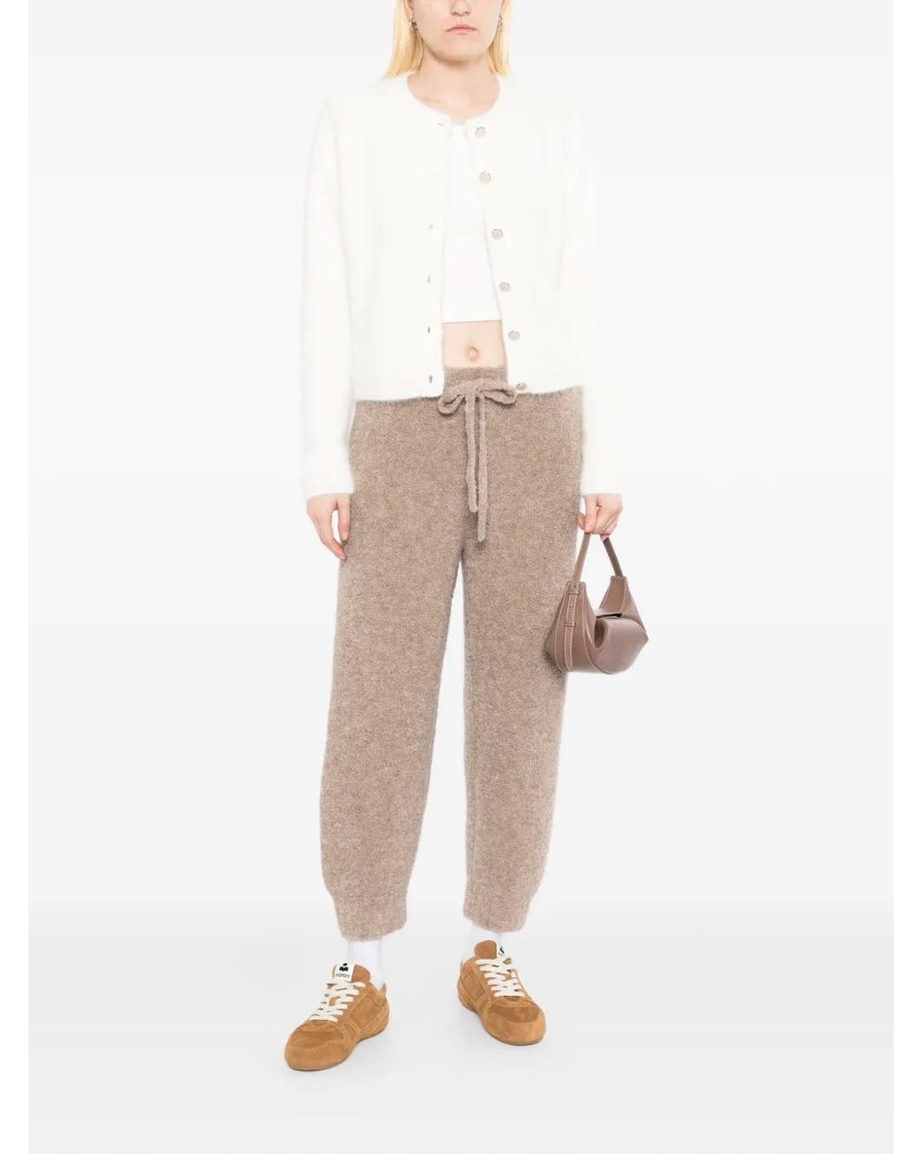 James Perse Natural Bouclé Drawstring Trousers