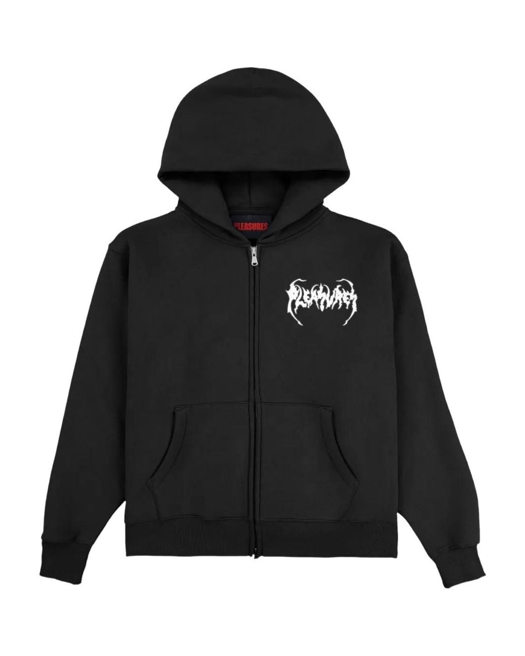 Pleasures Black Zip Hoodie for men