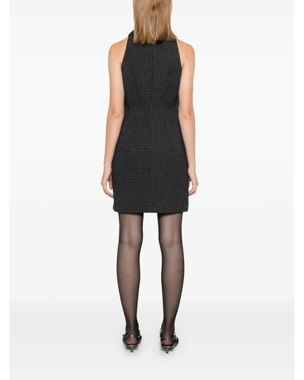 Philosophy Di Lorenzo Serafini Black Houndstooth Mini Dress