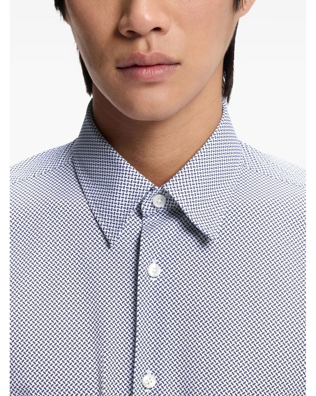 Boss Purple Printed Regular-Fit Shirt for men