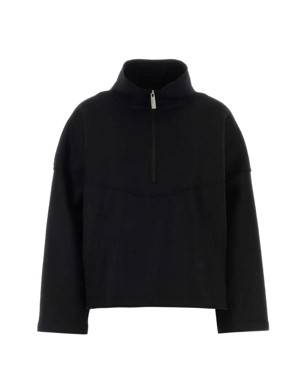 Herno Black Quarter-Zip Wool Sweater