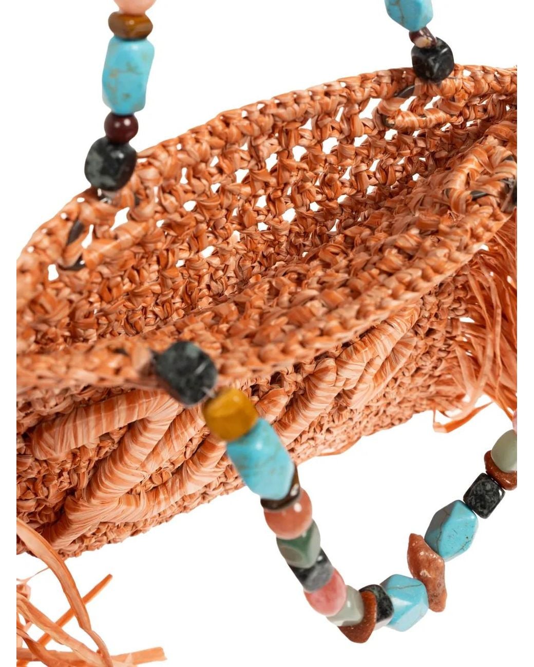 Kurt Geiger Orange Mini Tote Fringe Bag