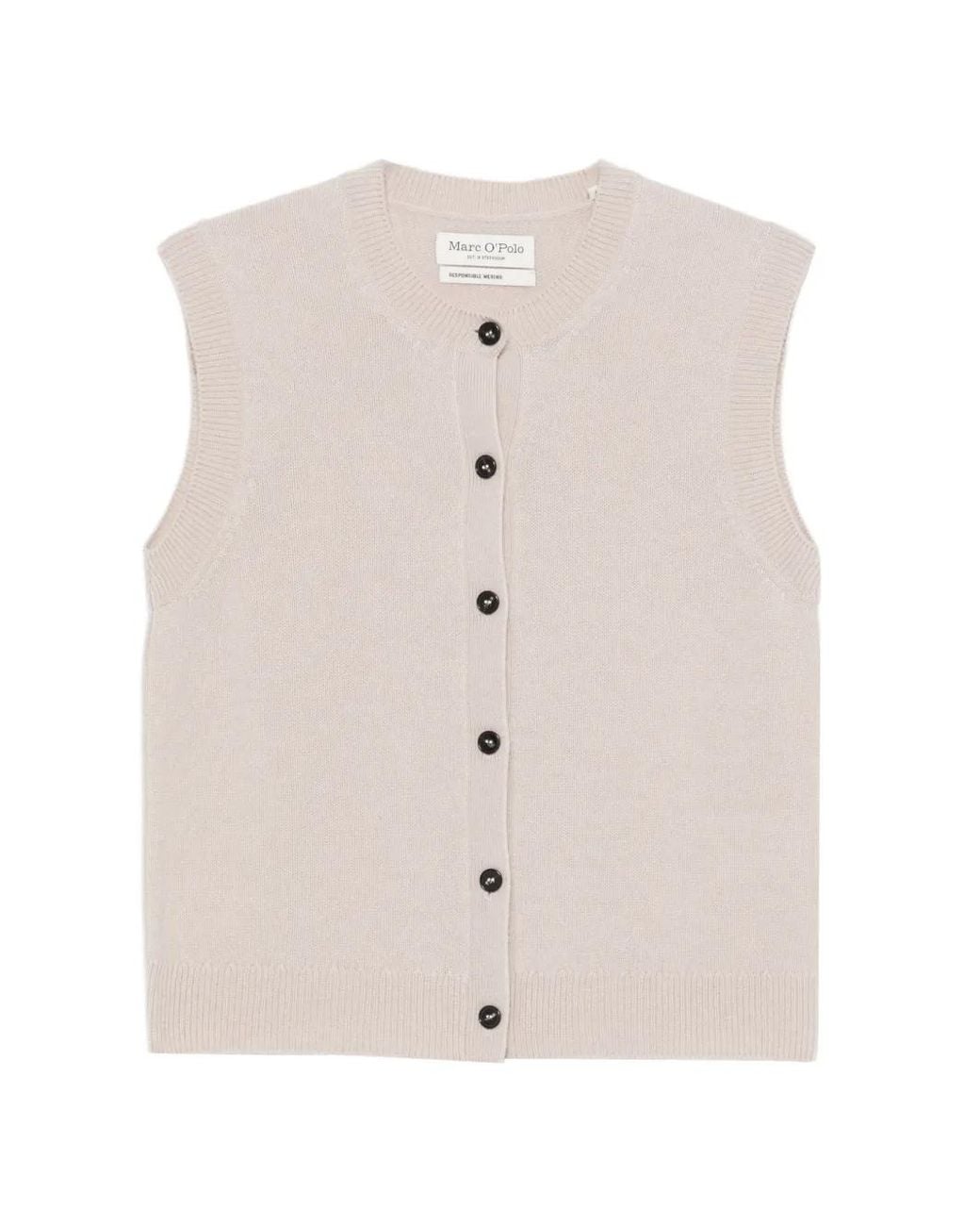 Marc O' Polo White Sleeveless Button-Up Cardigan