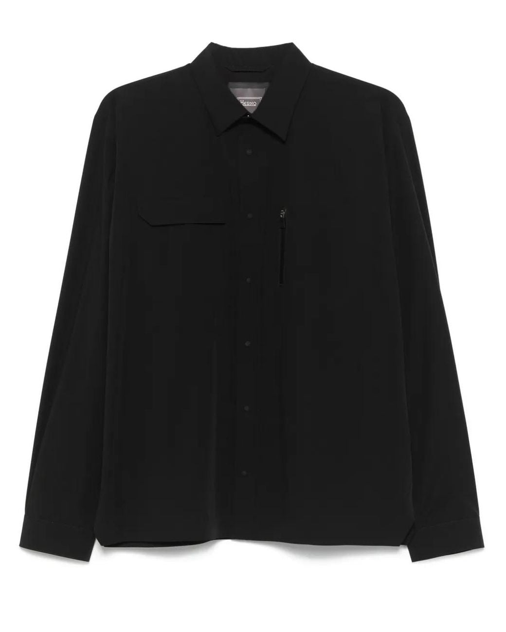 Herno Black Chest-Pockets Shirt for men