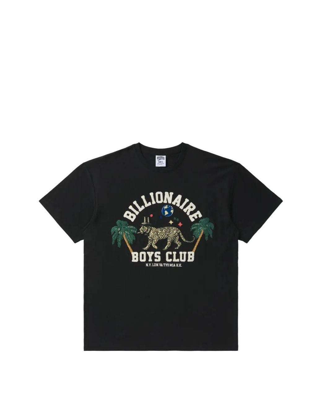 BBCICECREAM Black Leopard-Print T-Shirt for men