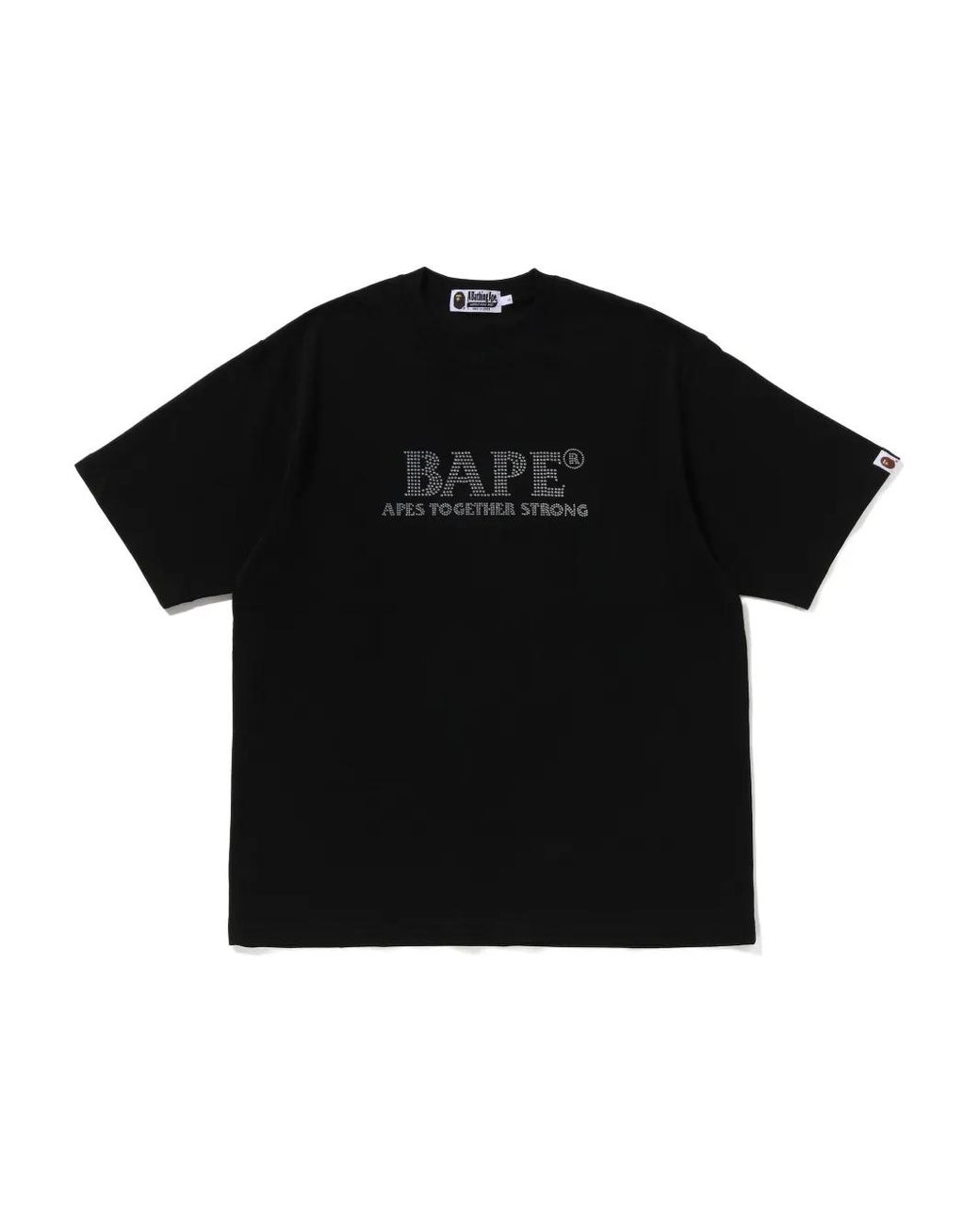 A Bathing Ape Black Rhinestone-Embellished Logo T-Shirt for men