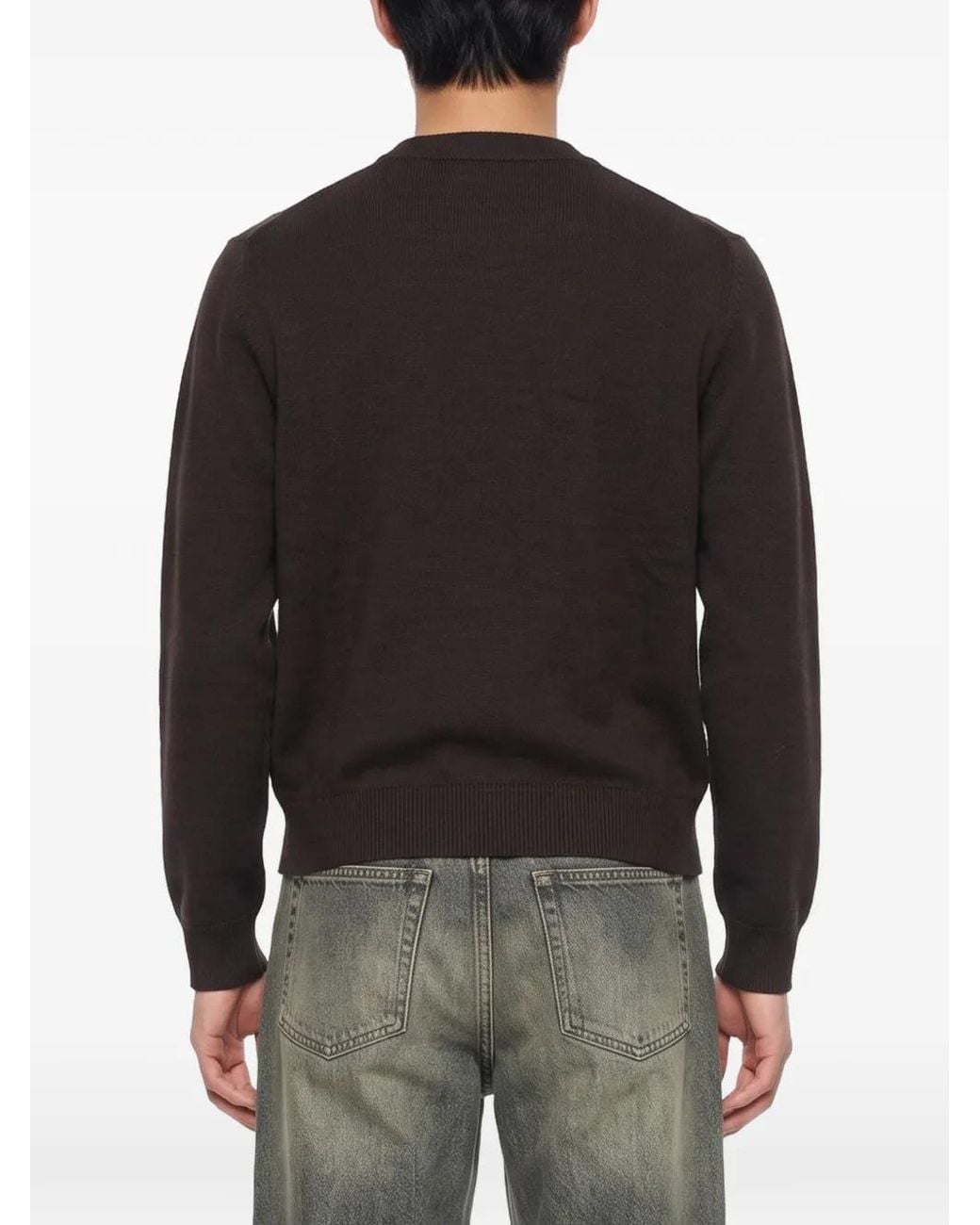 sunflower Black Crew-Neck Ribbed-Trim Sweater for men