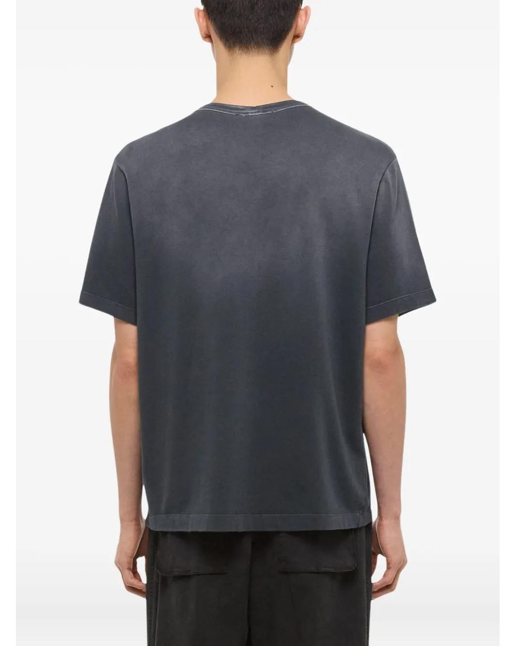 Helmut Lang Blue Lazer Cotton T-Shirt for men