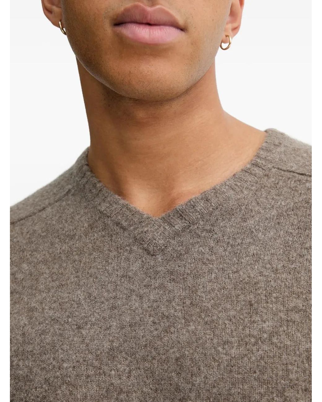 Filippa K Gray V-Neck Sweater for men