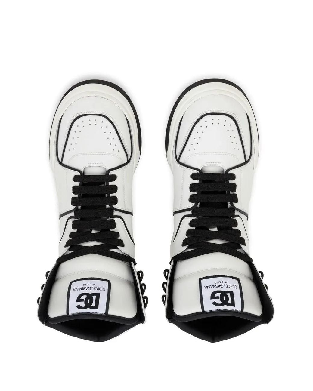 Dolce & Gabbana White Leather Dg Pipe High-top Sneakers for men