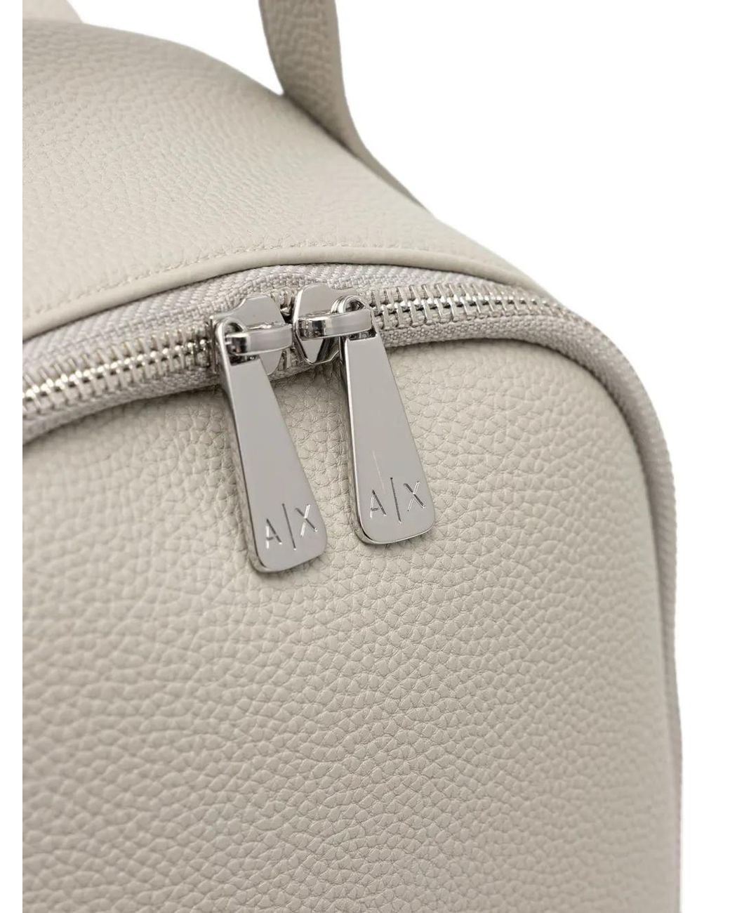 Pebbeld ARMANI EXCHANGE Logo-Print Pebbled Backpack in White | Lyst