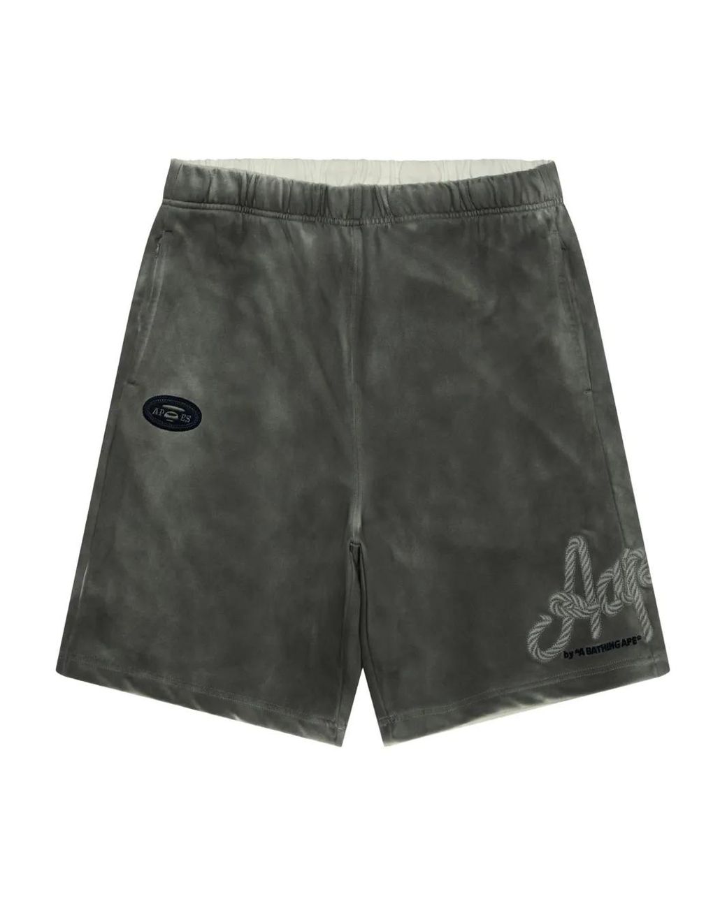 Aape By A Bathing Ape Gray Tie-Dye Print Shorts for men
