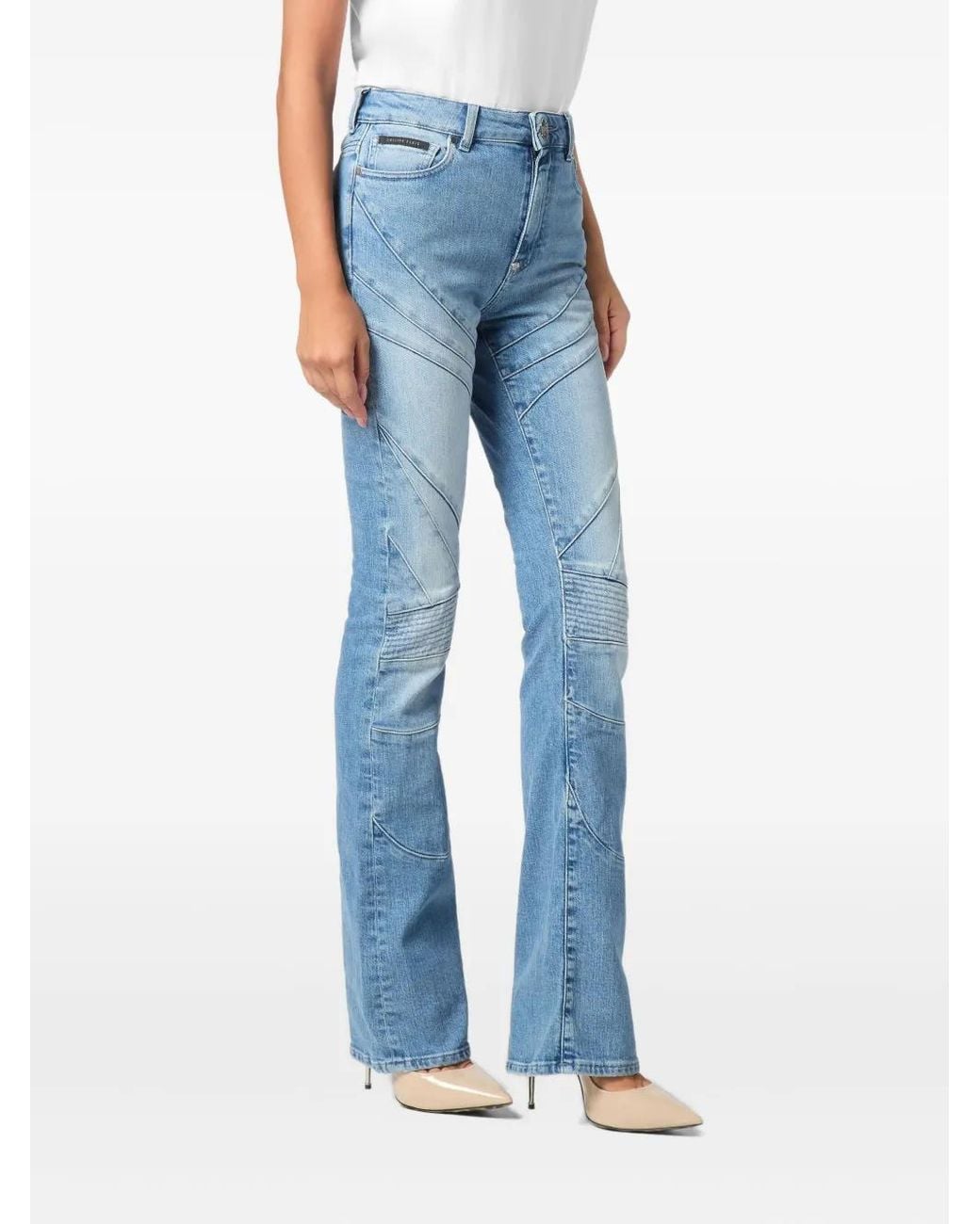 Philipp Plein Blue Flared Jeans