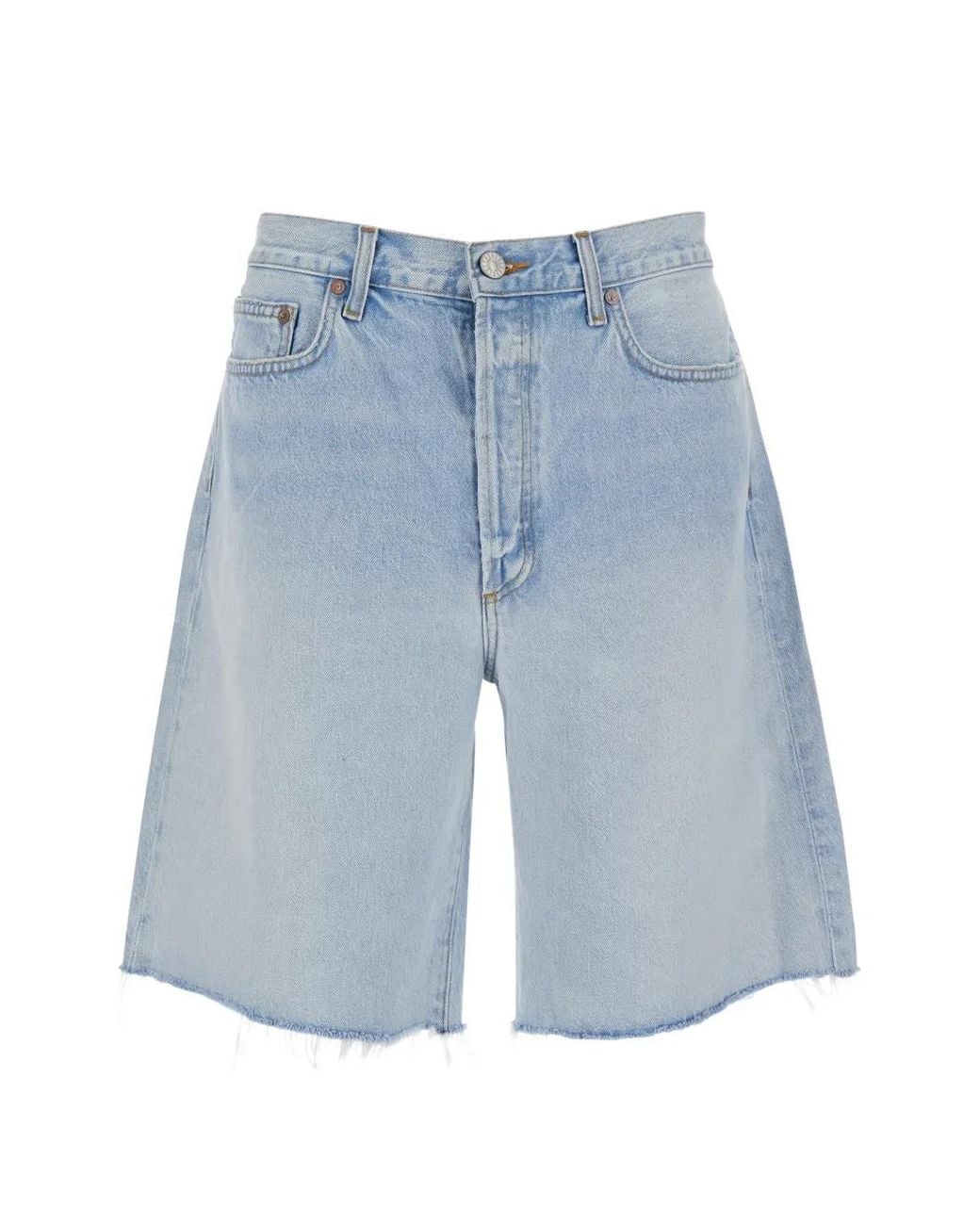 Agolde Blue Frayed Denim Shorts for men