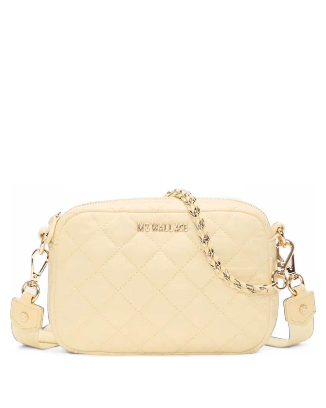 MZ Wallace Natural Mini Chamomile Crosby Quilted Cross Body Bag