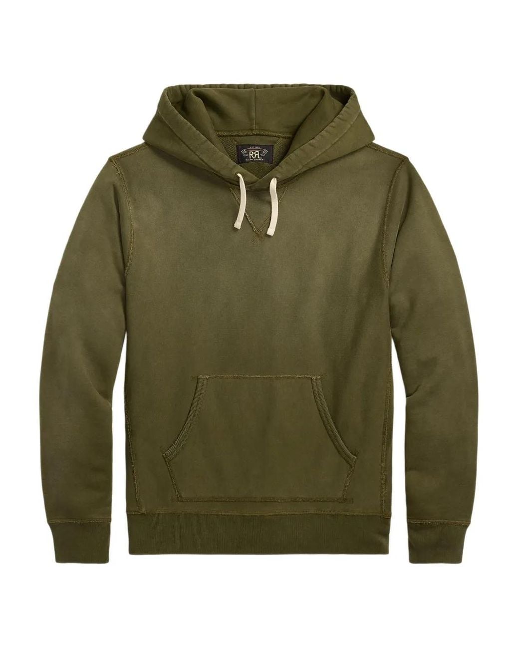 RRL Green Cotton Hoodie for men