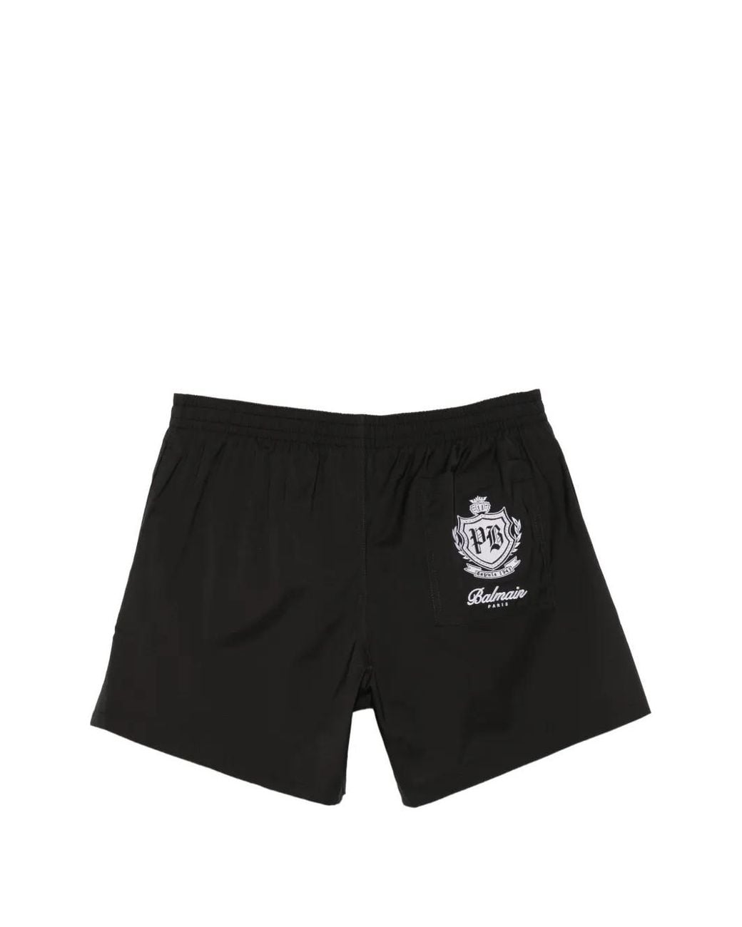 Balmain Black Drawstring-Fastening Swim Shorts for men