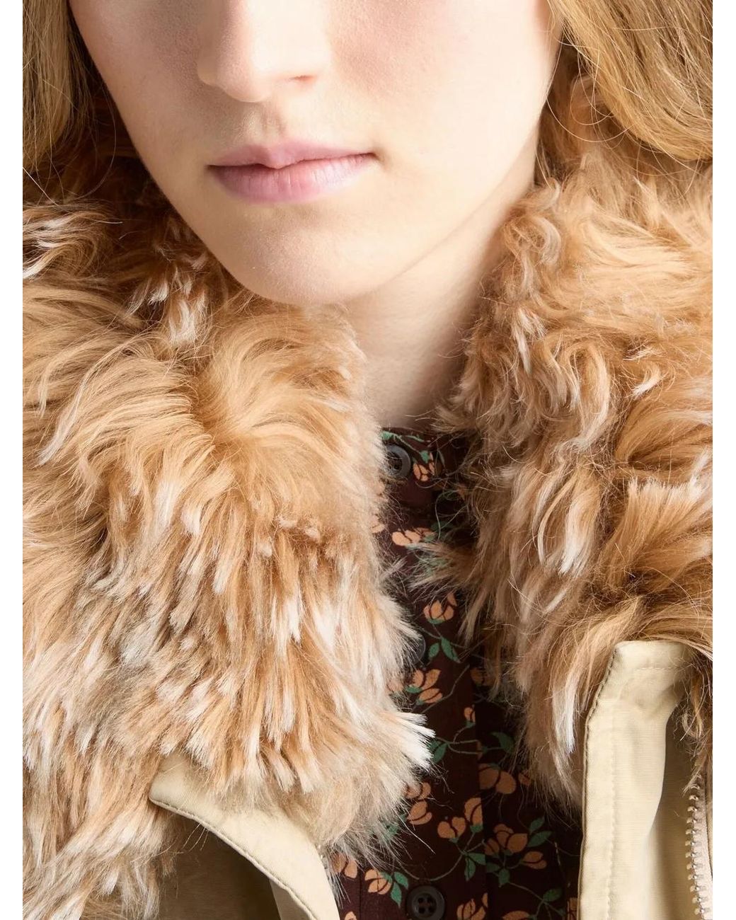 Prada Natural Shearling-Collar Jacket