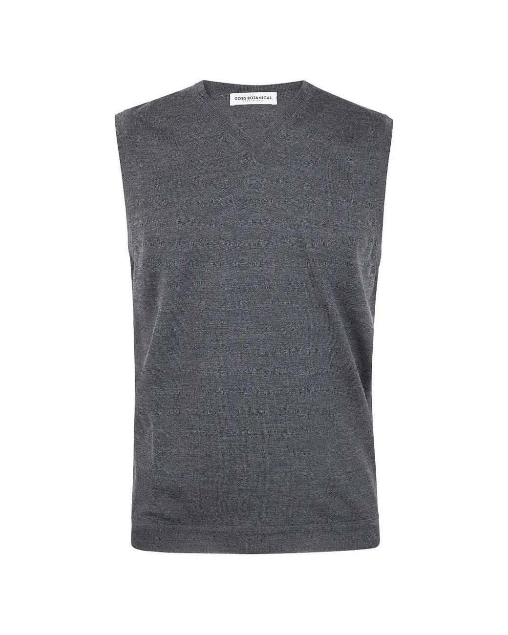 GOES BOTANICAL Gray V-Neck Sleeveless Vest for men