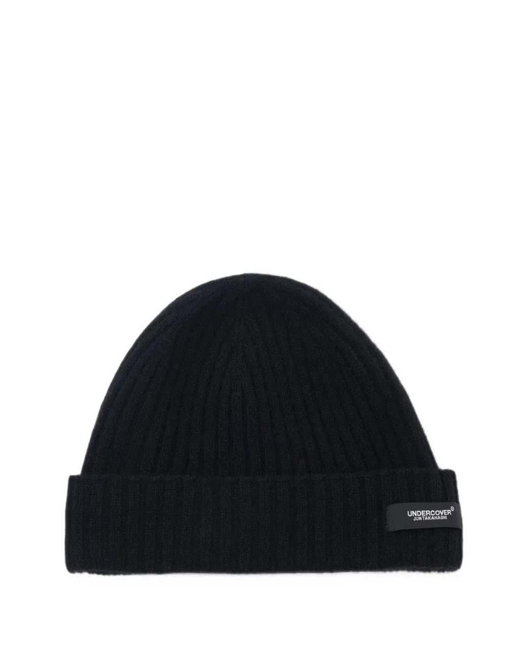 Undercover Black Ribbed-Knit Cashmere Beanie Hat for men