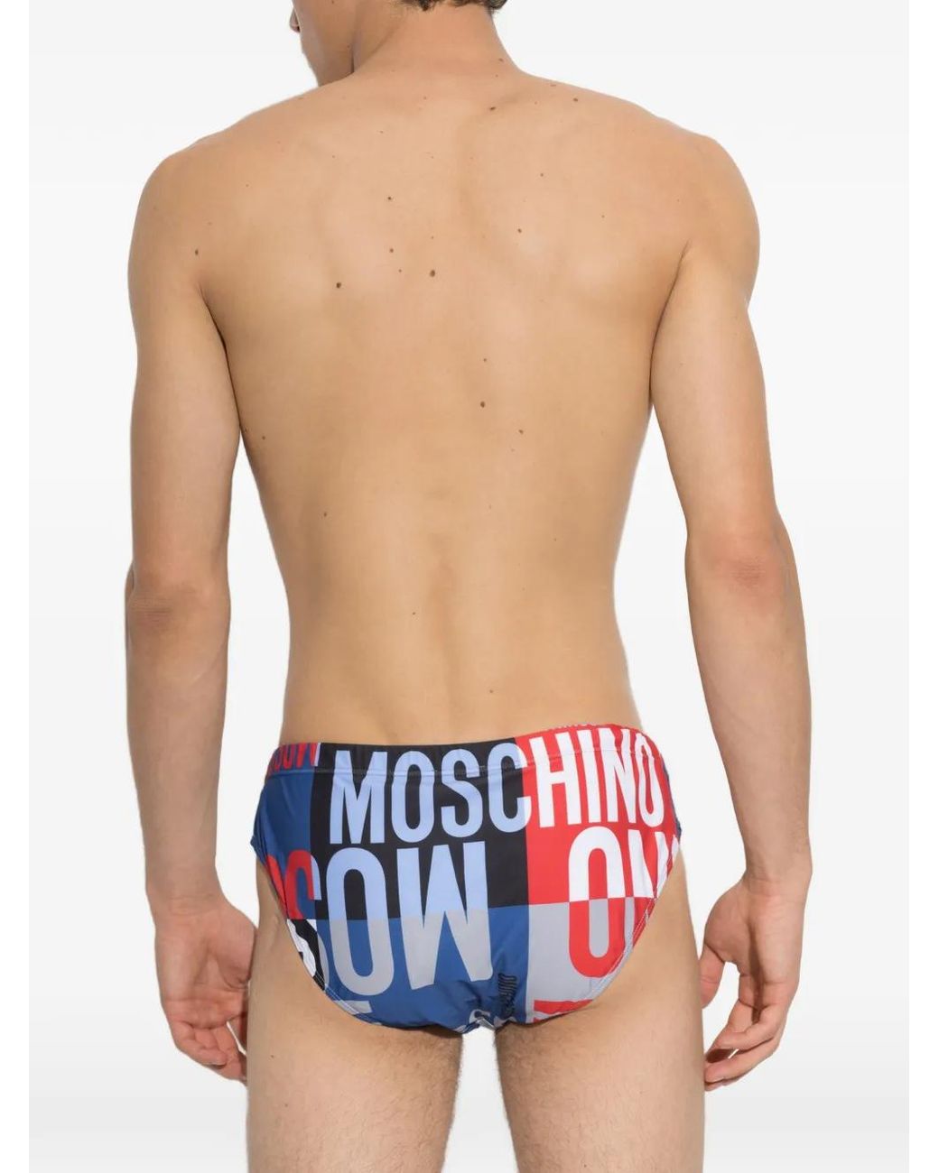 Moschino White Logo-Print Swim Briefs for men