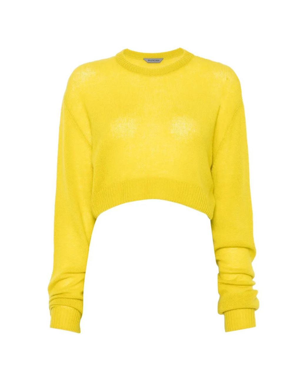 Balenciaga Yellow Cropped Crewneck