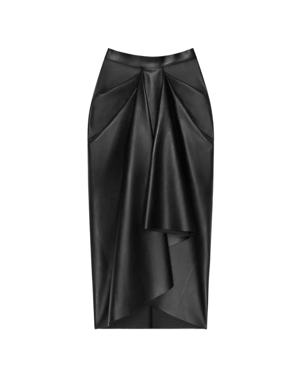 Givenchy Black Draped Midi Skirt
