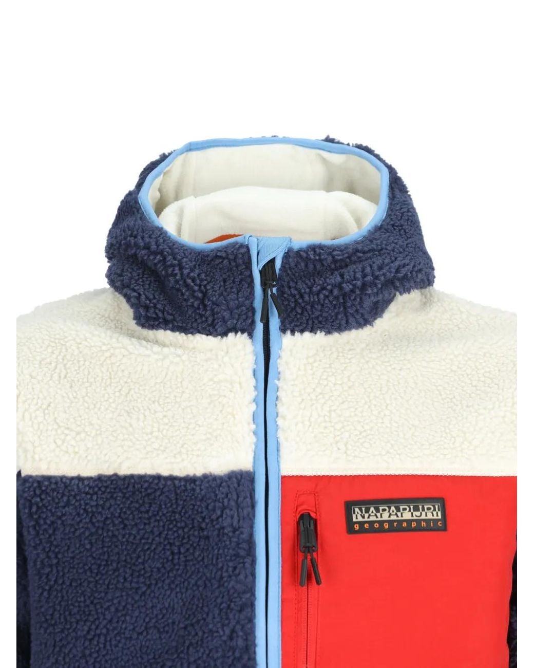 Napapijri Blue Yupik Hooded Fleece Sweater for men