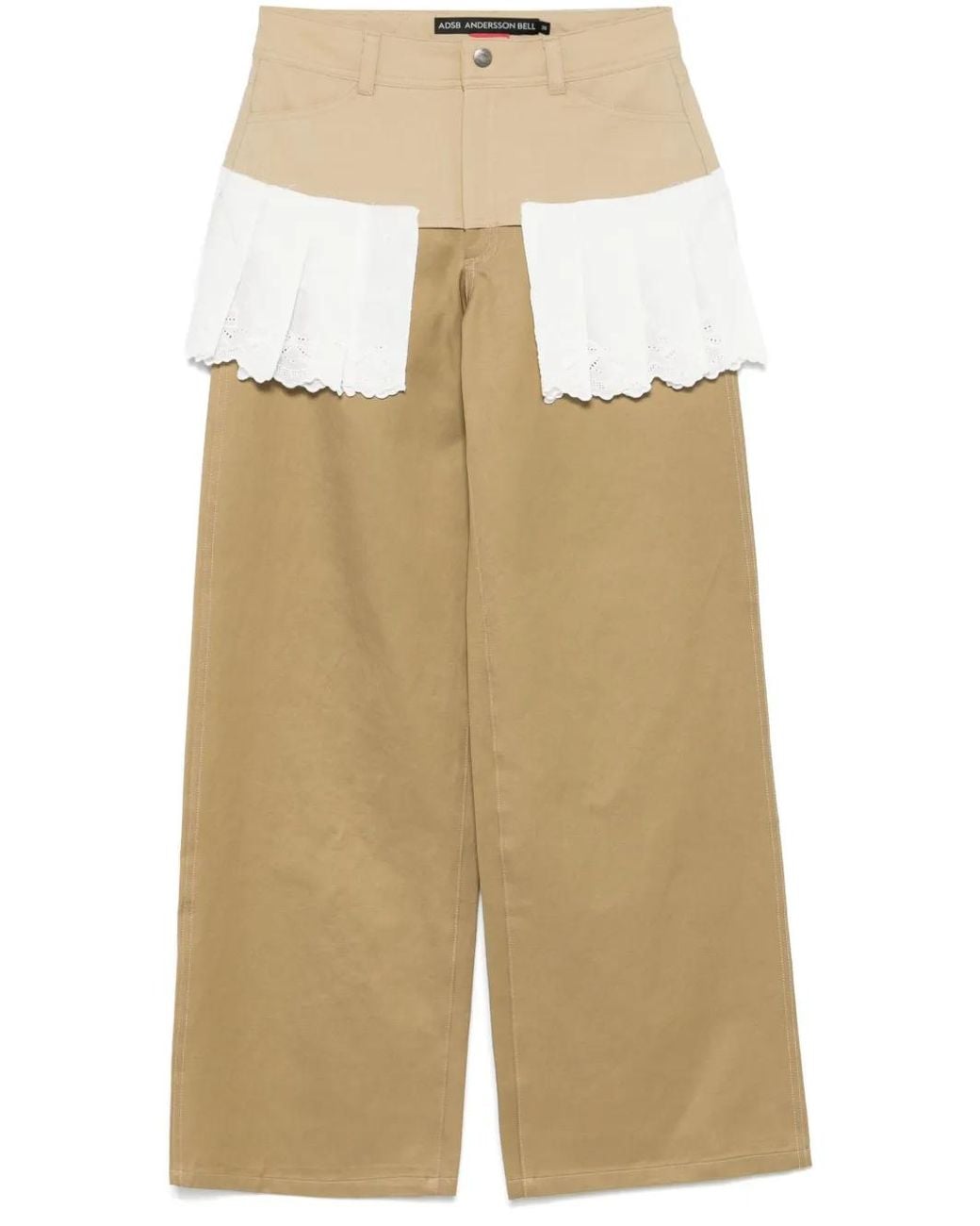 ANDERSSON BELL Natural Lace-Pleats Trousers