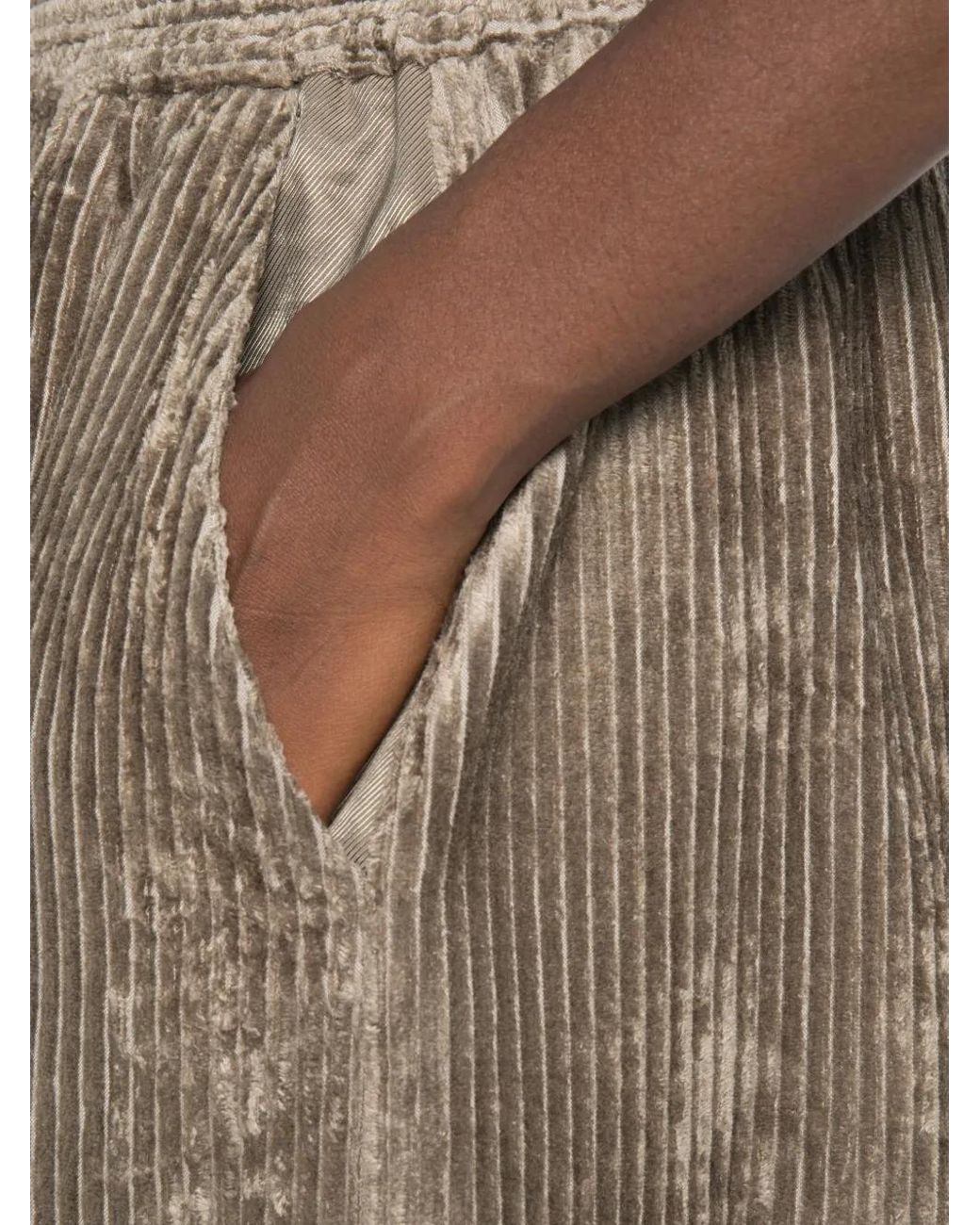 Alysi Natural Corduroy-Effect Knee-Length Shorts