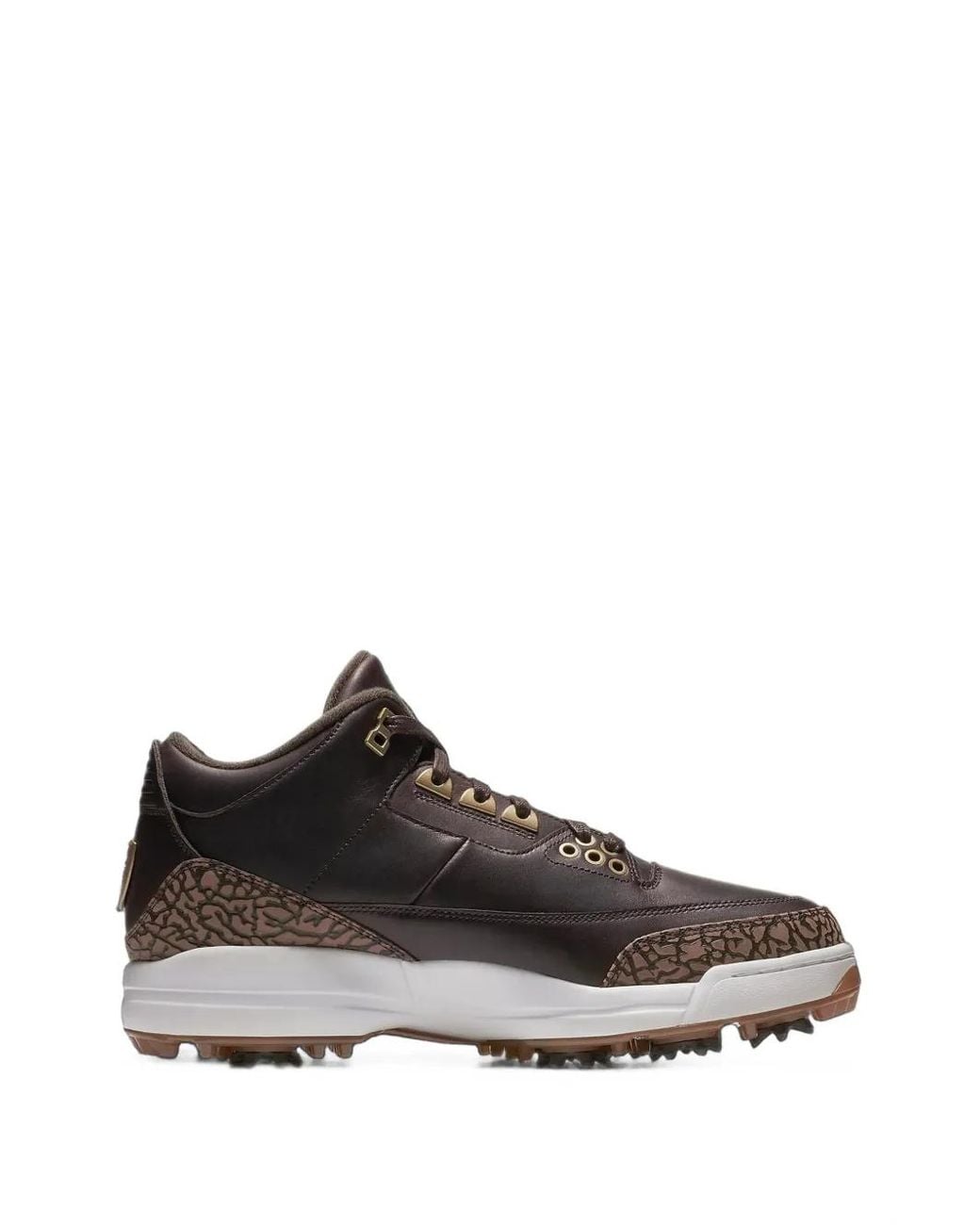 Nike Brown Air 3 Golf Premium Lace-Up Sneakers for men