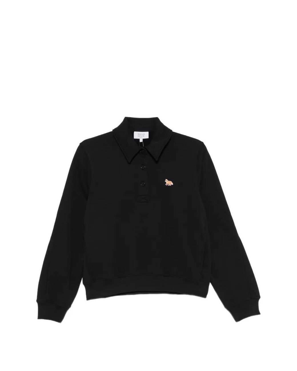 Maison Kitsuné Black Fox-Patch Polo Shirt