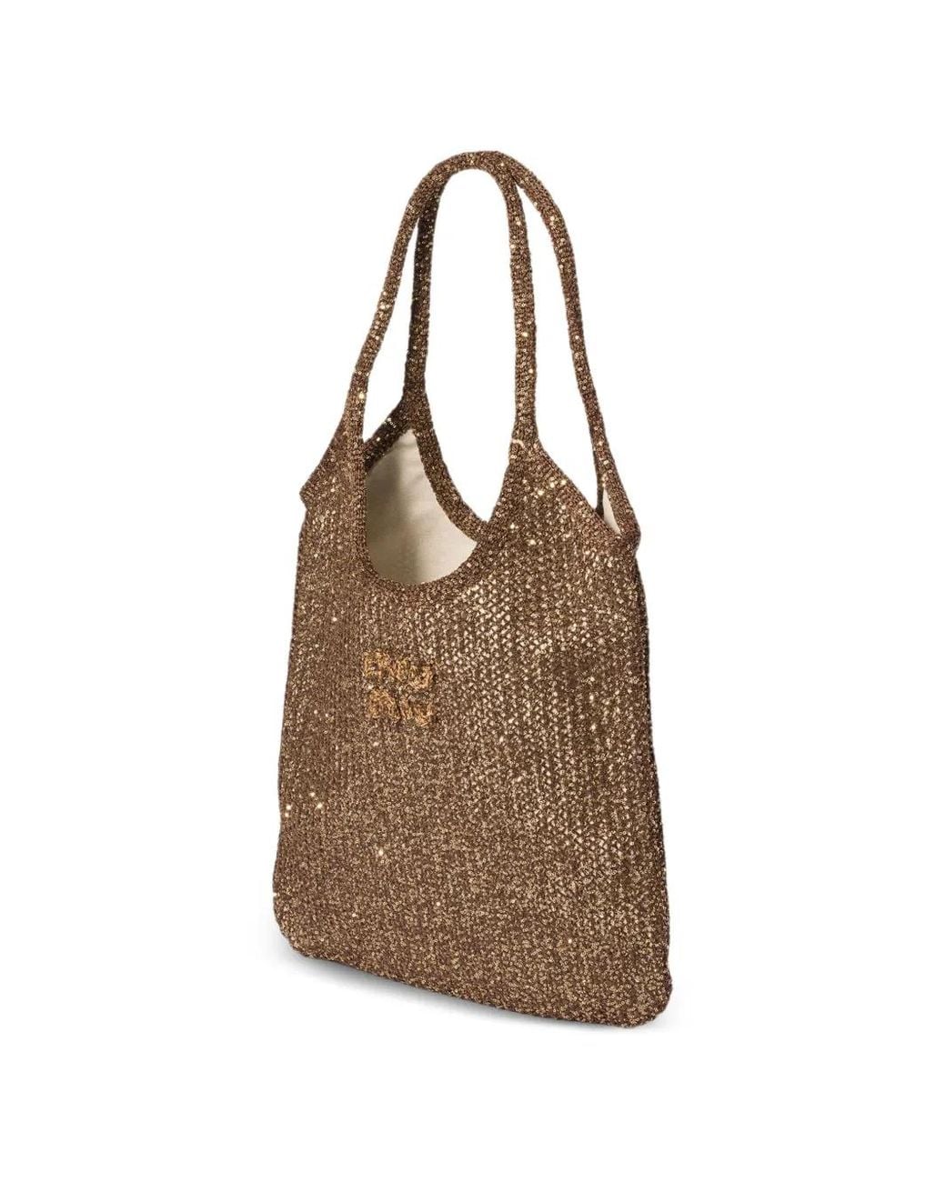 Miu Miu Brown Ivy Sequin Mesh Bag