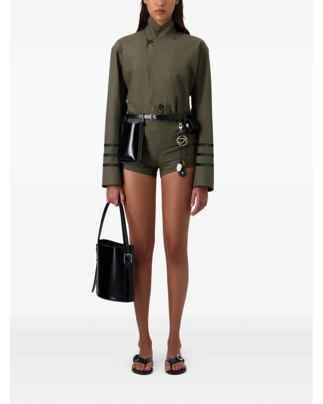 Coperni Green Striped Tailored Jacket