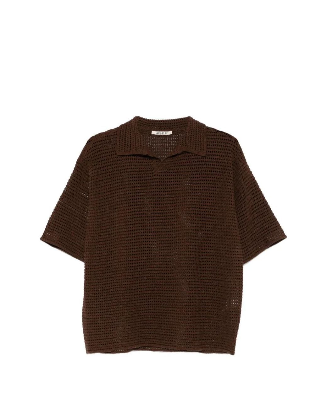 Auralee Geperforeerd T-Shirt in het Brown voor heren