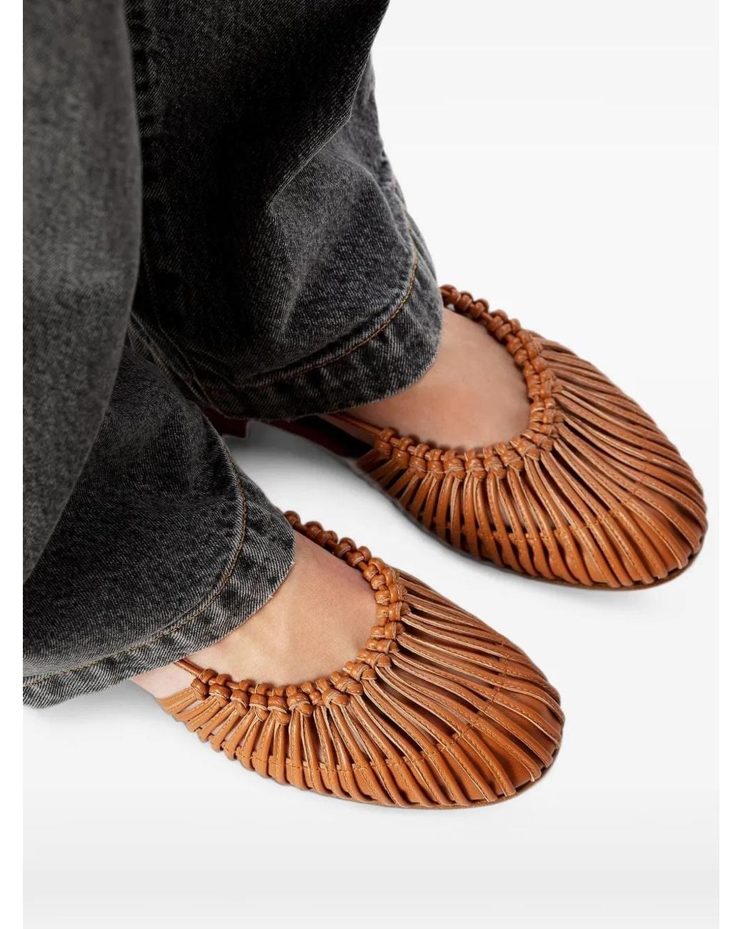Hereu Brown Mantera Flat Pumps