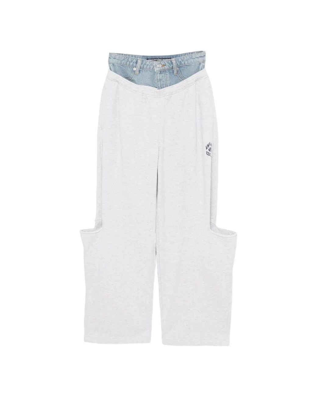 Alexander Wang White Pre-Style Slashed Sweatpant Pants
