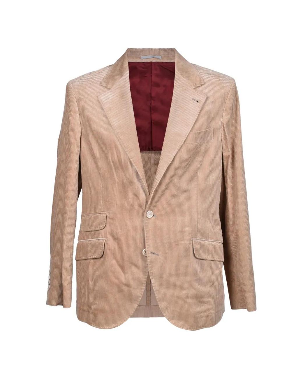 Brunello Cucinelli Pink Corduroy Suit for men