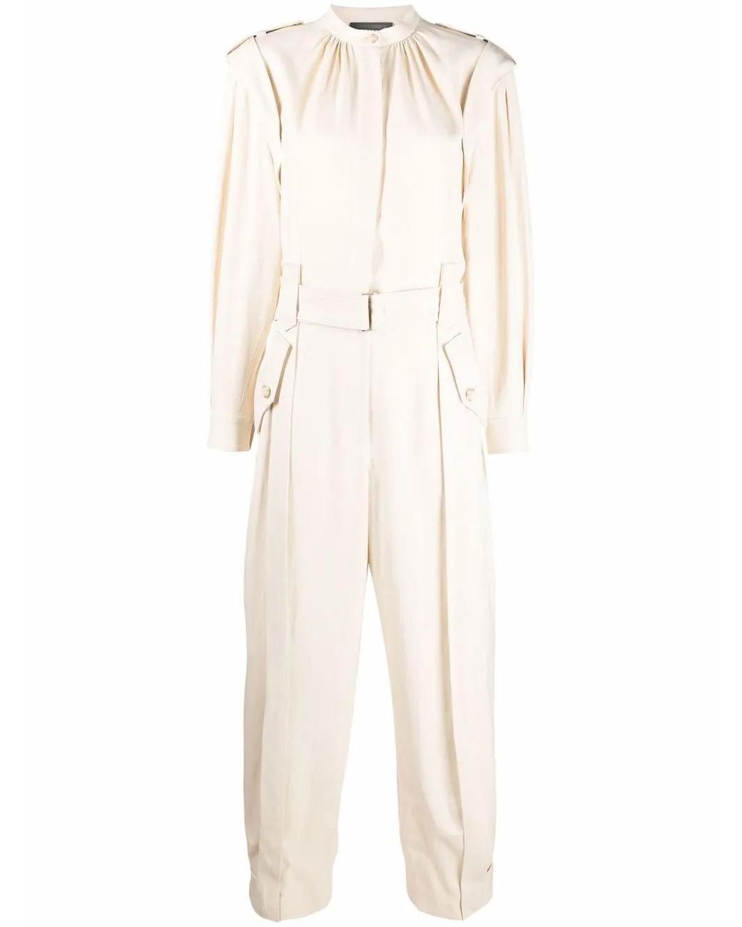 Alberta Ferretti White Belted Jumpsuit